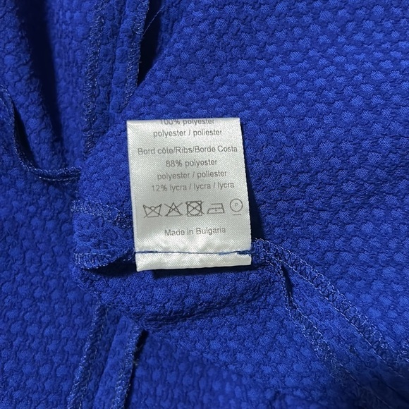 Sandro Paris Blue Reva Crepe Dress Round Neck Fit and Flare Sz M - Picture 11 of 14